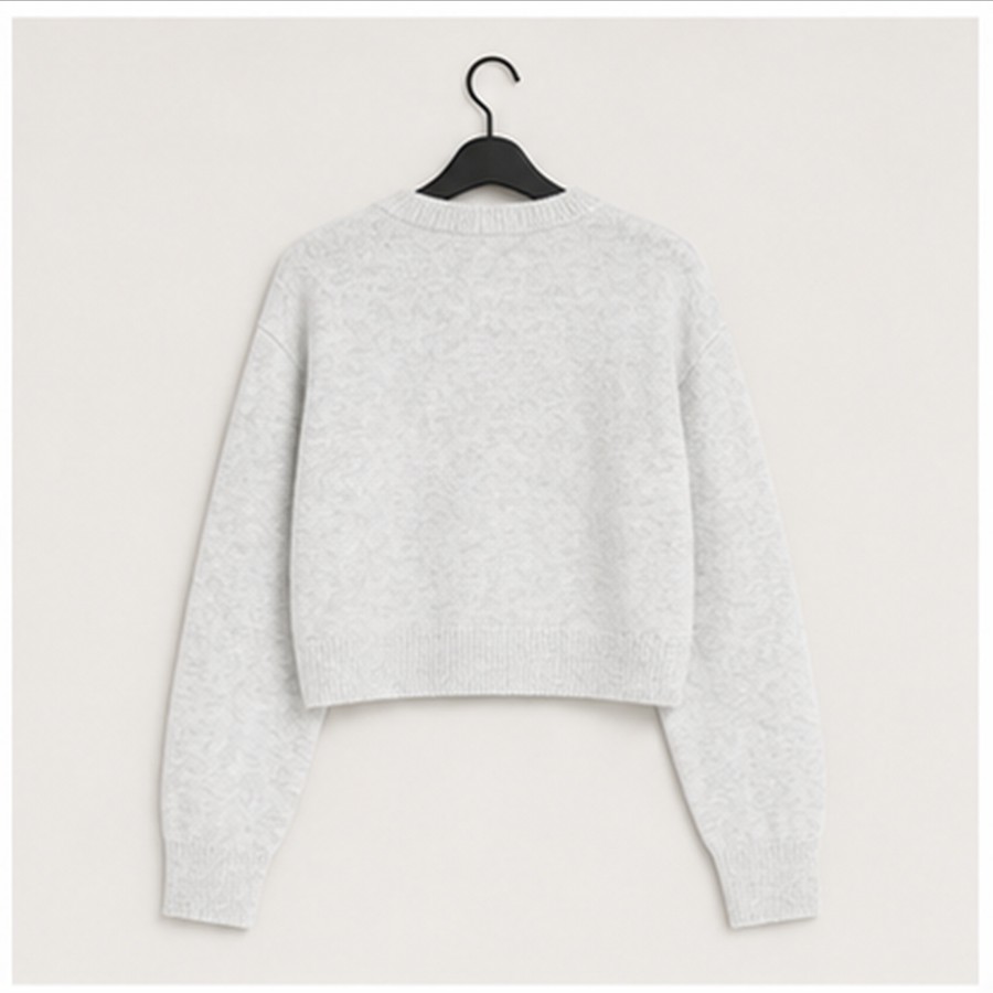 Women's Cropped Cardigan Sweaters Lightweight Long Sleeve Button Up Knit Cardigan Fashion Outfits - back view