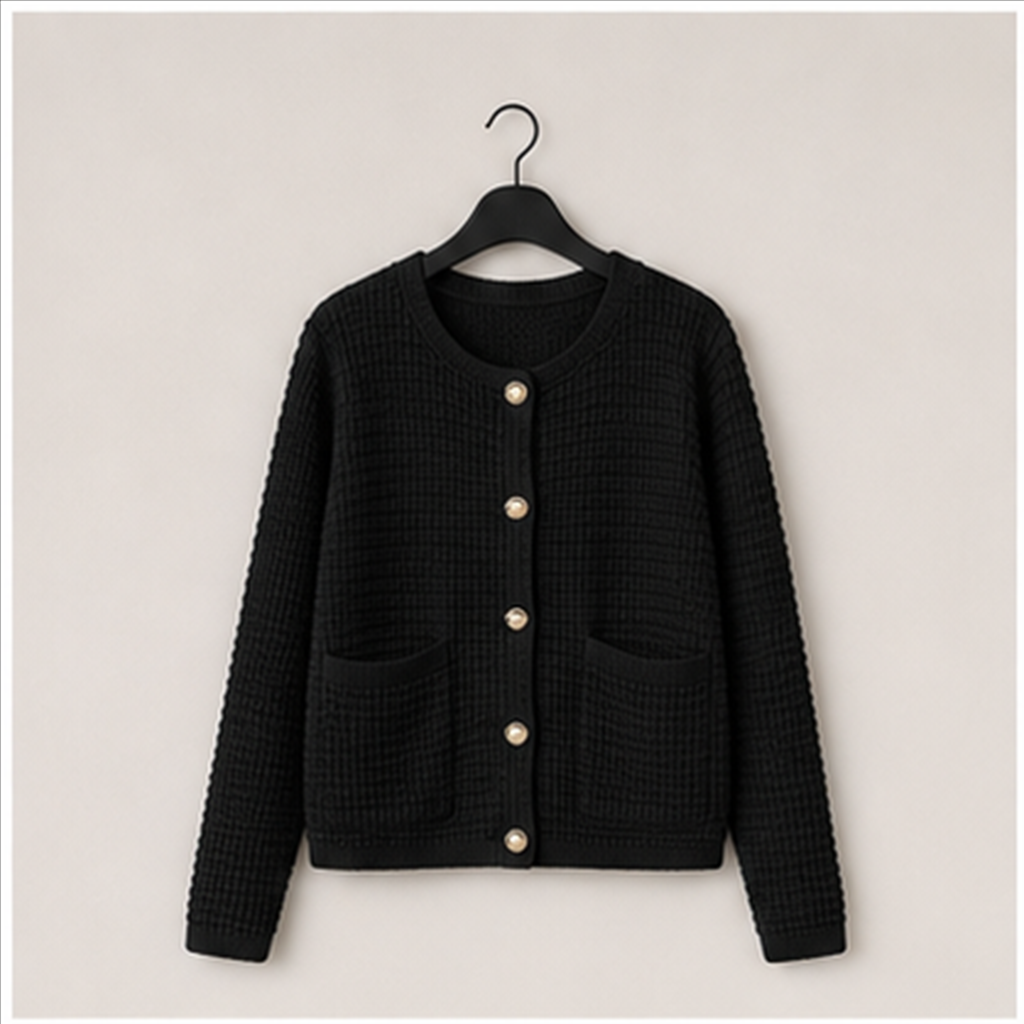 Women's Knit Cardigan Sweaters Fall Fashion Long Sleeve Open Front Button Down Trendy Casual Jacket Winter Clothes - front vi